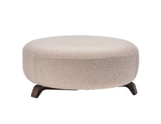 &lt;p&gt;Adele luxury designer Italian pouf shown upholstered in beige leather. Profiles options: satinized black, polished chrome and gold or nickel lacquered. Colored metal finishes available upon request. A wide selection of fabrics and leathers are available to choose from (samples available upon request). This luxury modern furniture collection combines uniqueness with modern style, offering customization in every detail. Made in Italy.&lt;/p&gt;
