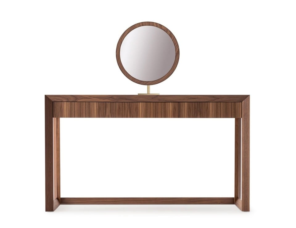 Damaris modern Italian vanity table with brown Walnut wood