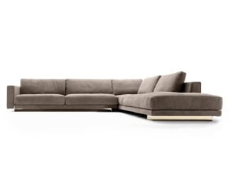&lt;p&gt;
	Marina luxury Italian Terminale-Tav-Terminale sectional lounge chairs shown in upholstered white fabric. Finish base options: metal finished in a bronze paint with Green/Grey rope. Its composed with a small square table, the top is shown in tecnomarble calacatta matt. This luxury Italian furniture collection combines high-end materials in wood and metal with fabric upholstery. A wide variety of fabrics and leather are available to choose from (samples available upon request). Made in Italy.&lt;/p&gt;
