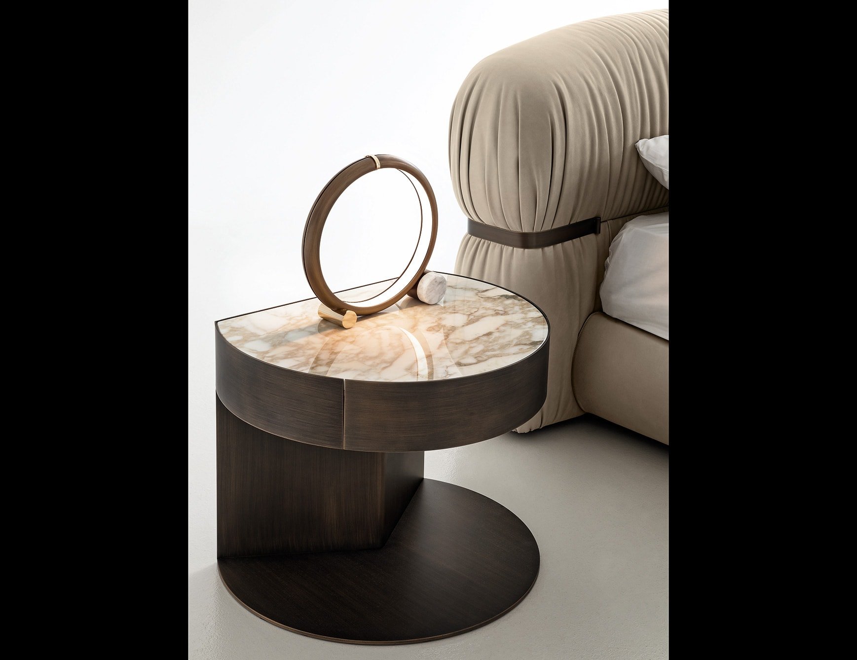 Inca modern luxury nightstand with brown metal
