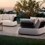 Outdoor seating with sunset view