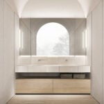 Azuco 23-01 marble bathroom vanity cabinet in Bianco Siberia finish