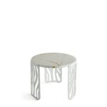 Metal Kalahari side table with round top and cutout legs