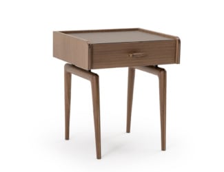 Twiga modern Italian luxury designer accent table is shown in brown colored weavings made of synthetic resin with stone table top. The structure is composed of beige or brown synthetic resin and the top is made of stone. This collection features the finest products by combining materials and shapes that connect with one another, culminating in an exquisite lifestyle. Twiga collection is available in chaise lounge, sofa, armchair, and coffee table versions. PVC cover available as an add on. Made in Italy.