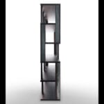 Wood and marble bookcase with Eucalipto Fris&egrave; finish shelving unit