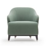Leather armchair with metal legs