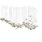Glass pendant chandelier with multiple suspended light elements