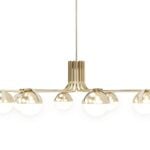 Eclipse TO167L metal pendant light with six spherical shades