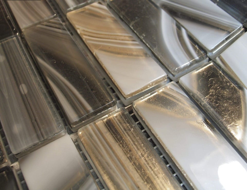 Rectangular Murano glass mosaic tiles