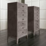 Leather chest of drawers with multiple storage compartments