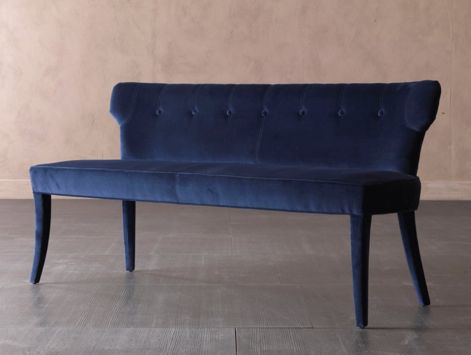 leather dining banquette with upholstered backrest
