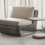 Leather sofa chair with metal frame