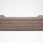 Fabric tufted sectional sofa with padded backrest and arms