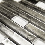 Rectangular platinum clear Murano glass mosaic tiles