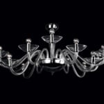 Murano glass chandelier with curved arms