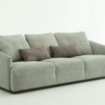 leather three seat sofa