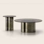 metal coffee tables with round glass tops