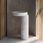 Marble washbasin with Rosso Levanto finish