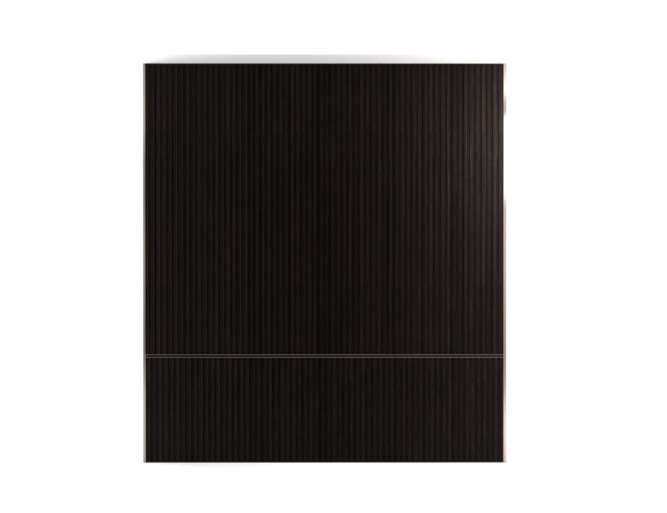 Tall dark minimalist wooden wall panels