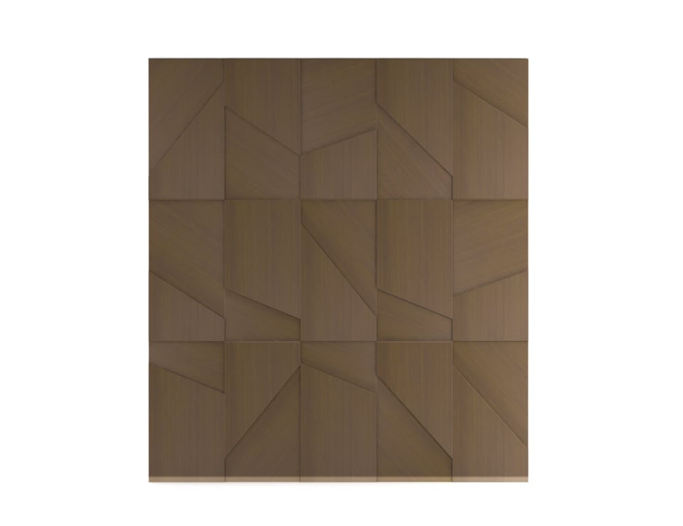 Geometric wooden panel with intricate design