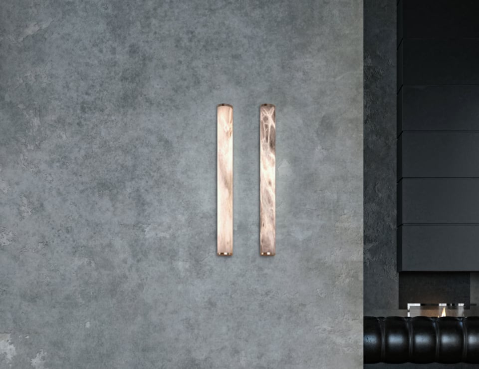 Alabaster hanging light from Slim collection