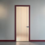 Modern door with ribbed glass design