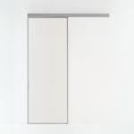Modern sliding door on white wall