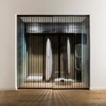 Minimalist room with vertical slats