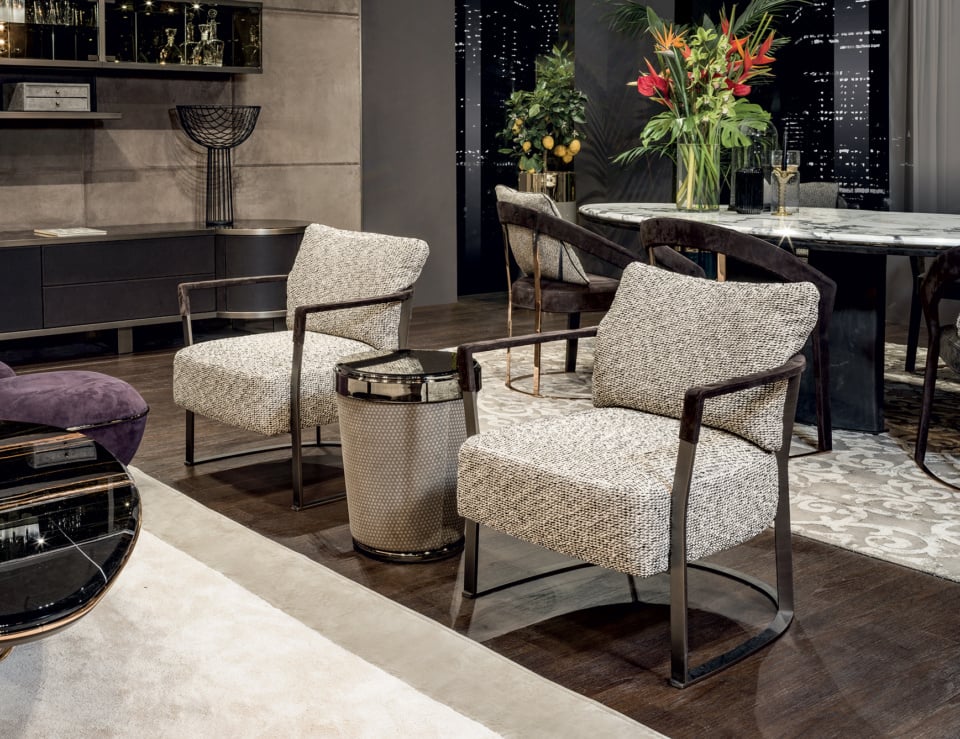 Elegant modern living room with chairs