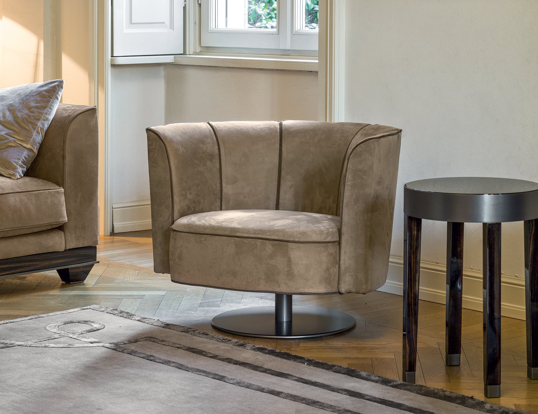Modern living room chair and side table