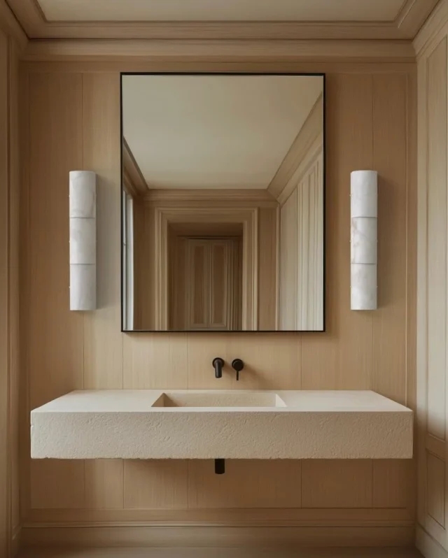 An ode to symmetrical lines. 🖤 Designed by @orphan_work.

#nellavetrina #bathroomdesign #modernbathroomdesign #bathroomgoals #bathroomdecoration #bathroominspo #bathroomdecor #modernbath #italianfurniture #customfurniture #italiandesign #interiordesign #decoration #interiordecor #modernfurniture #customdesign #contemporaryfurniture #homedecor #italianinterior #custommade #architecture #interiordesigner #luxuryfurniture #luxuryliving #italianliving #luxurydesigns
