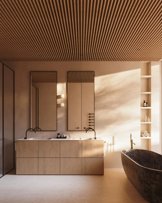 A fluted ceiling creates textural elevation. 🖤 Designed by @maandpartners.

#nellavetrina #italianfurniture #customfurniture #italiandesign #interiordesign #decoration #interiordecor #modernfurniture #customdesign #contemporaryfurniture #homedecor #italianinterior #custommade #architecture #interiordesigner #luxuryfurniture #luxuryliving #italianliving #luxurydesigns